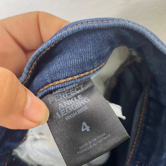 Express Womens Jeans Size 4 Perfect Ankle Legging High Rise Denim Blue - Picture 4 of 16